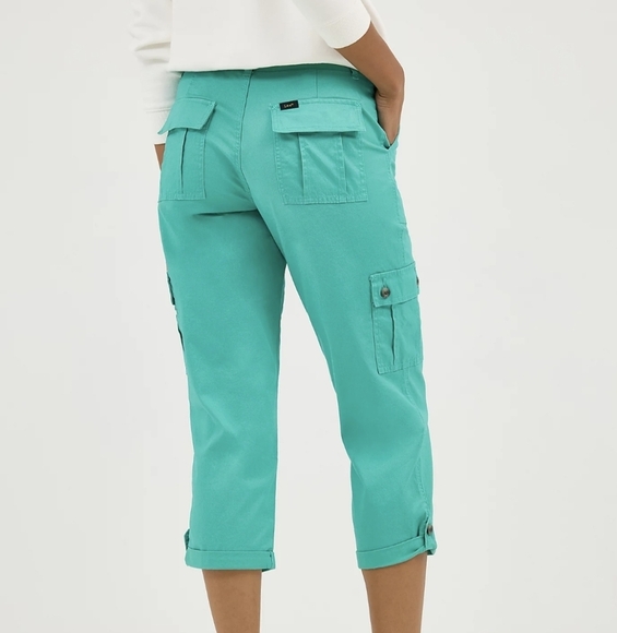 Lee Relaxed Fit 1989 Capri Pants‎ Womens Sz 12 Straight Leg Flap Pockets Stretch - Picture 3 of 14